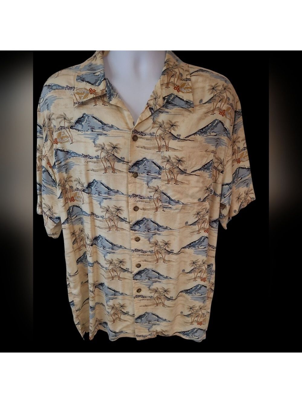 Men's Pacific Coast Highway Short Sleeve Button Down Shirt Size L